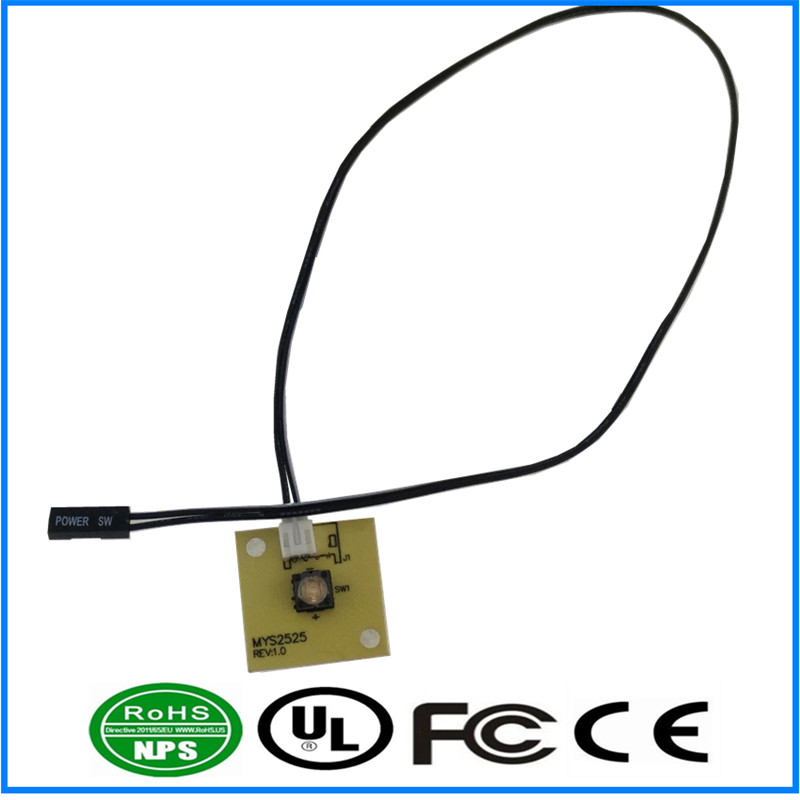 PCB mounted chassis power switch cable